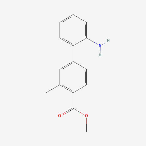 methyl 4-(2-aminophenyl)-2-methylbenzoate (CAS: 885278-08-0) - Chemical Structure and Molecular Formula 