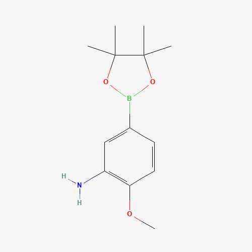 2-methoxy-5-(4,4,5,5-tetramethyl-1,3,2-dioxaborolan-2-yl)aniline (CAS: 1000339-10-5) - Chemical Structure and Molecular Formula 