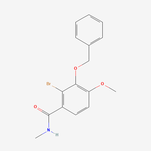 2-bromo-4-methoxy-N-methyl-3-phenylmethoxybenzamide (CAS: 1233979-39-9) - Chemical Structure and Molecular Formula 