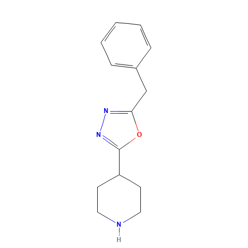 2-benzyl-5-piperidin-4-yl-1,3,4-oxadiazole (CAS: 301221-95-4) - Chemical Structure and Molecular Formula 