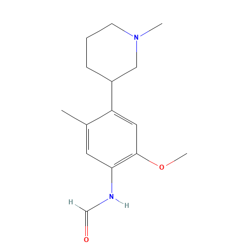 N-[2-methoxy-5-methyl-4-(1-methylpiperidin-3-yl)phenyl]formamide (CAS: 1462951-64-9) - Chemical Structure and Molecular Formula 