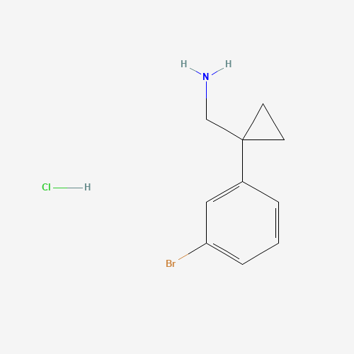 [1-(3-bromophenyl)cyclopropyl]methanamine;hydrochloride (CAS: 1211373-43-1) - Chemical Structure and Molecular Formula 