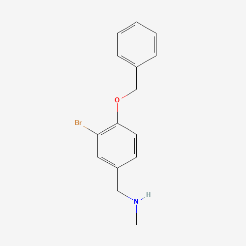 1-(3-bromo-4-phenylmethoxyphenyl)-N-methylmethanamine (CAS: 398151-35-4) - Chemical Structure and Molecular Formula 