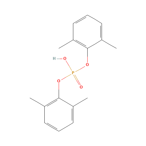 bis(2,6-dimethylphenyl) hydrogen phosphate (CAS: 18350-99-7) - Chemical Structure and Molecular Formula 