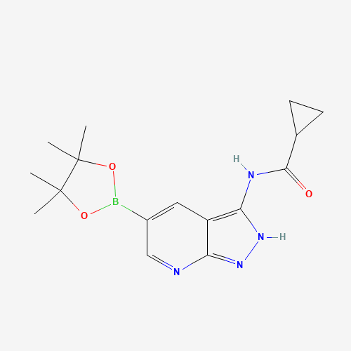 N-[5-(4,4,5,5-tetramethyl-1,3,2-dioxaborolan-2-yl)-2H-pyrazolo[3,4-b]pyridin-3-yl]cyclopropanecarboxamide (CAS: 405224-26-2) - Chemical Structure and Molecular Formula 