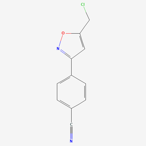 4-[5-(chloromethyl)-1,2-oxazol-3-yl]benzonitrile (CAS: 1105061-93-5) - Chemical Structure and Molecular Formula 