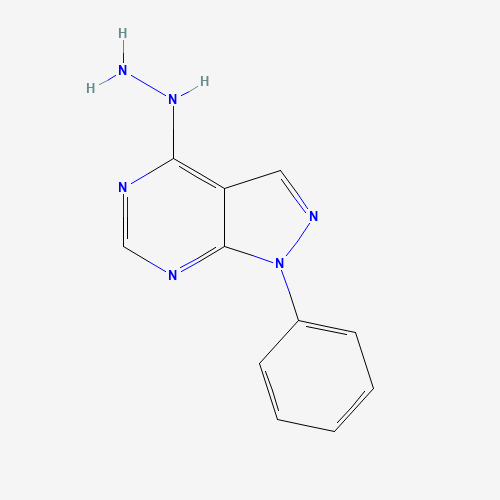 (1-phenylpyrazolo[3,4-d]pyrimidin-4-yl)hydrazine (CAS: 68380-54-1) - Chemical Structure and Molecular Formula 