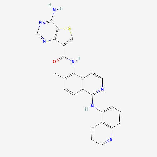 4-amino-N-[6-methyl-1-(quinolin-5-ylamino)isoquinolin-5-yl]thieno[3,2-d]pyrimidine-7-carboxamide (CAS: 1446111-51-8) - Related Chemical Product