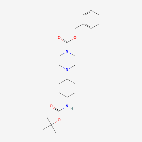 benzyl 4-[4-[(2-methylpropan-2-yl)oxycarbonylamino]cyclohexyl]piperazine-1-carboxylate (CAS: 1248730-88-2) - Chemical Structure and Molecular Formula 