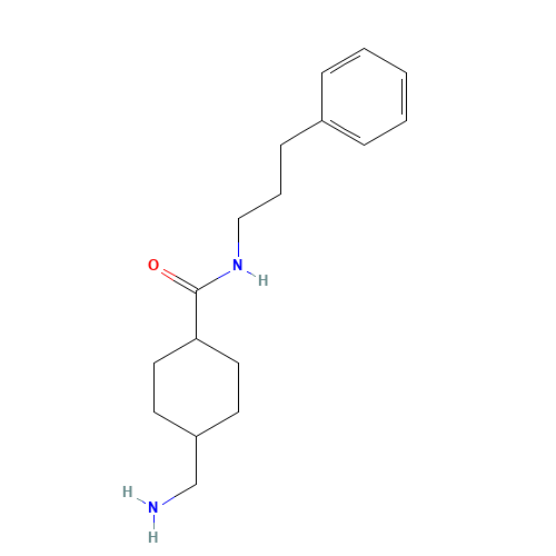 4-(aminomethyl)-N-(3-phenylpropyl)cyclohexane-1-carboxamide (CAS: 271591-81-2) - Chemical Structure and Molecular Formula 
