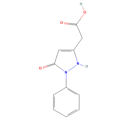 2-(3-oxo-2-phenyl-1H-pyrazol-5-yl)acetic acid (CAS: 52546-46-0) - Chemical Structure and Molecular Formula 
