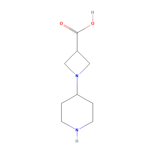 1-piperidin-4-ylazetidine-3-carboxylic acid (CAS: 1179533-25-5) - Chemical Structure and Molecular Formula 