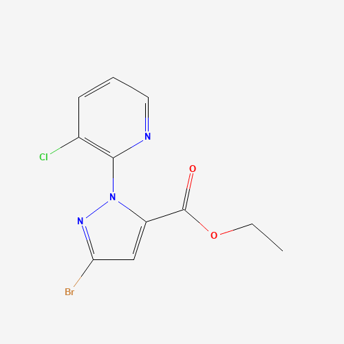 ethyl 5-bromo-2-(3-chloropyridin-2-yl)pyrazole-3-carboxylate (CAS: 500011-92-7) - Chemical Structure and Molecular Formula 
