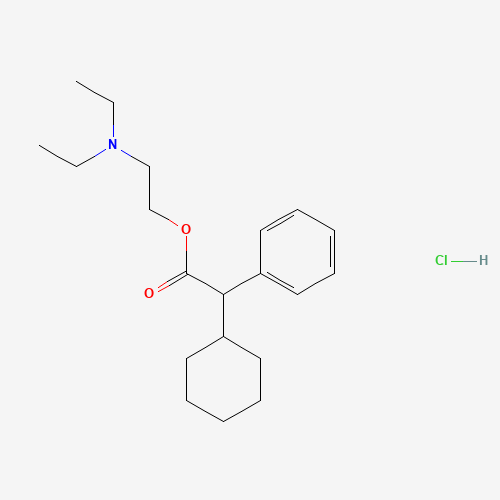 2-(diethylamino)ethyl 2-cyclohexyl-2-phenylacetate;hydrochloride (CAS: 548-66-3) - Chemical Structure and Molecular Formula 