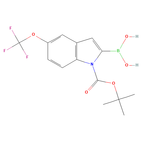 [1-[(2-methylpropan-2-yl)oxycarbonyl]-5-(trifluoromethoxy)indol-2-yl]boronic acid (CAS: 1034566-16-9) - Related Chemical Product