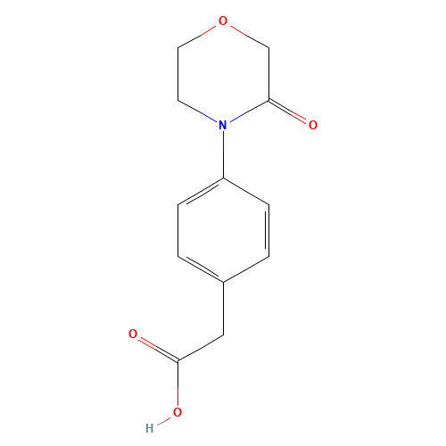 2-[4-(3-oxomorpholin-4-yl)phenyl]acetic acid (CAS: 742073-23-0) - Chemical Structure and Molecular Formula 