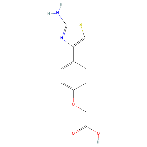 2-[4-(2-amino-1,3-thiazol-4-yl)phenoxy]acetic acid (CAS: 168127-34-2) - Chemical Structure and Molecular Formula 