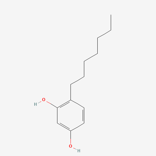 4-heptylbenzene-1,3-diol (CAS: 18979-65-2) - Chemical Structure and Molecular Formula 