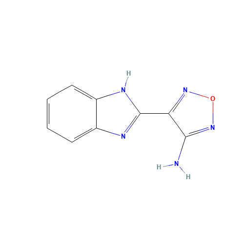 4-(benzimidazol-2-ylidene)-1,2,5-oxadiazol-3-amine (CAS: 332026-86-5) - Chemical Structure and Molecular Formula 