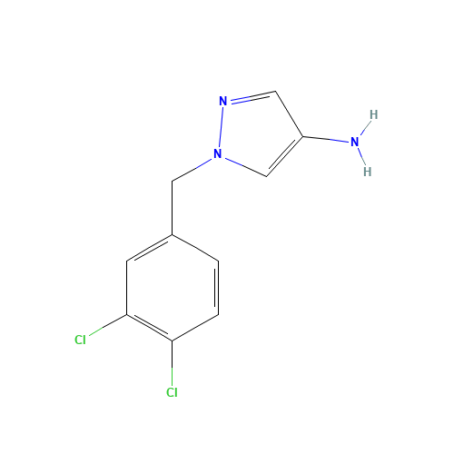 1-[(3,4-dichlorophenyl)methyl]pyrazol-4-amine (CAS: 895929-62-1) - Chemical Structure and Molecular Formula 