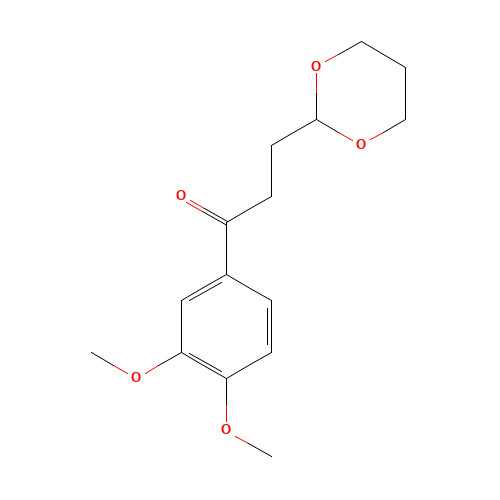 1-(3,4-dimethoxyphenyl)-3-(1,3-dioxan-2-yl)propan-1-one (CAS: 884504-43-2) - Chemical Structure and Molecular Formula 