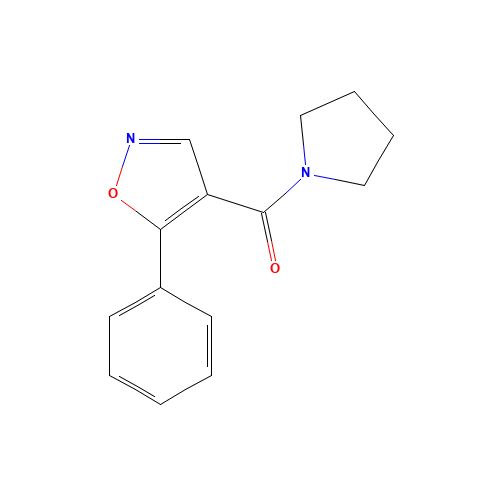 (5-phenyl-1,2-oxazol-4-yl)-pyrrolidin-1-ylmethanone (CAS: 1003558-91-5) - Chemical Structure and Molecular Formula 