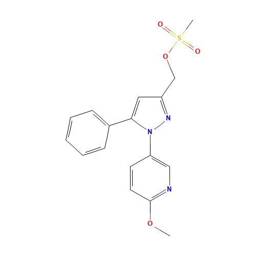 [1-(6-methoxypyridin-3-yl)-5-phenylpyrazol-3-yl]methyl methanesulfonate (CAS: 741287-27-4) - Related Chemical Product