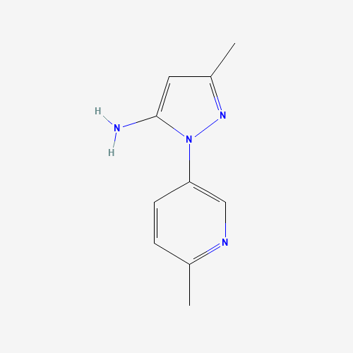 5-methyl-2-(6-methylpyridin-3-yl)pyrazol-3-amine (CAS: 1417332-62-7) - Chemical Structure and Molecular Formula 