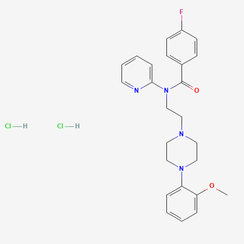 4-fluoro-N-[2-[4-(2-methoxyphenyl)piperazin-1-yl]ethyl]-N-pyridin-2-ylbenzamide;dihydrochloride (CAS: 223699-41-0) - Chemical Structure and Molecular Formula 
