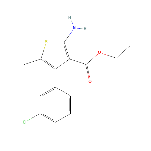 ethyl 2-amino-4-(3-chlorophenyl)-5-methylthiophene-3-carboxylate (CAS: 350989-54-7) - Chemical Structure and Molecular Formula 