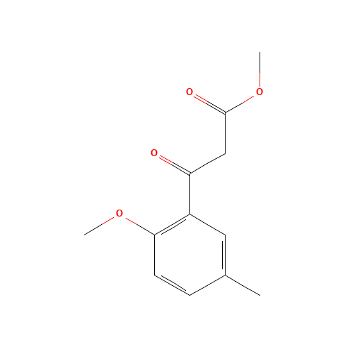 methyl 3-(2-methoxy-5-methylphenyl)-3-oxopropanoate (CAS: 1226187-06-9) - Chemical Structure and Molecular Formula 