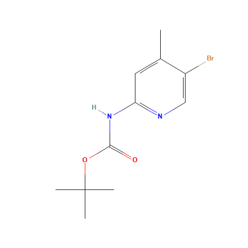 tert-butyl N-(5-bromo-4-methylpyridin-2-yl)carbamate (CAS: 748812-64-8) - Chemical Structure and Molecular Formula 