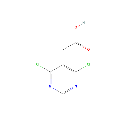 2-(4,6-dichloropyrimidin-5-yl)acetic acid (CAS: 933702-89-7) - Chemical Structure and Molecular Formula 