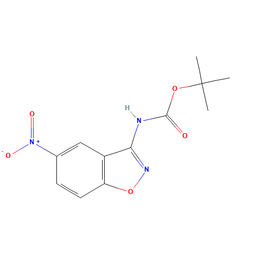 tert-butyl N-(5-nitro-1,2-benzoxazol-3-yl)carbamate (CAS: 380629-72-1) - Chemical Structure and Molecular Formula 