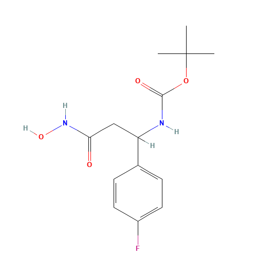 tert-butyl N-[1-(4-fluorophenyl)-3-(hydroxyamino)-3-oxopropyl]carbamate (CAS: 898404-67-6) - Chemical Structure and Molecular Formula 