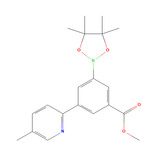 methyl 3-(5-methylpyridin-2-yl)-5-(4,4,5,5-tetramethyl-1,3,2-dioxaborolan-2-yl)benzoate (CAS: 1025699-99-3) - Chemical Structure and Molecular Formula 