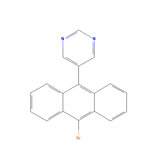 5-(10-bromoanthracen-9-yl)pyrimidine (CAS: 1304008-79-4) - Chemical Structure and Molecular Formula 