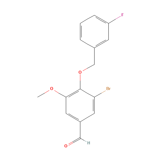 3-bromo-4-[(3-fluorophenyl)methoxy]-5-methoxybenzaldehyde (CAS: 346459-51-6) - Related Chemical Product