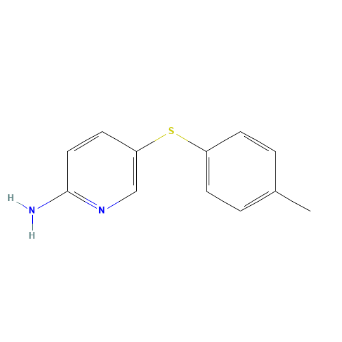5-(4-methylphenyl)sulfanylpyridin-2-amine (CAS: 64064-32-0) - Chemical Structure and Molecular Formula 