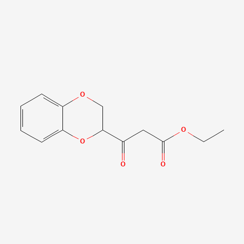 ethyl 3-(2,3-dihydro-1,4-benzodioxin-3-yl)-3-oxopropanoate (CAS: 889955-17-3) - Chemical Structure and Molecular Formula 