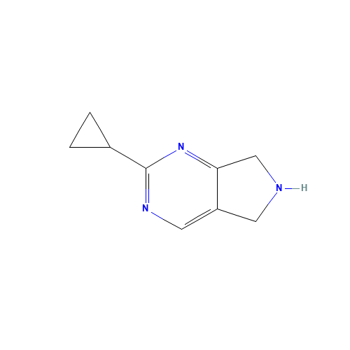 2-cyclopropyl-6,7-dihydro-5H-pyrrolo[3,4-d]pyrimidine (CAS: 916059-18-2) - Chemical Structure and Molecular Formula 