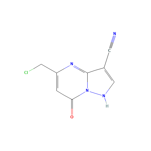 5-(chloromethyl)-7-oxo-1H-pyrazolo[1,5-a]pyrimidine-3-carbonitrile (CAS: 329213-60-7) - Chemical Structure and Molecular Formula 