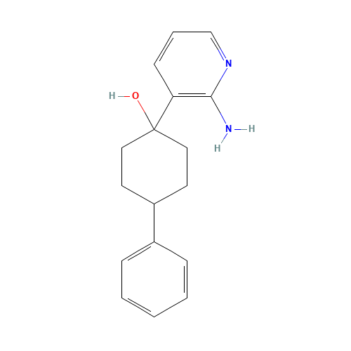 1-(2-aminopyridin-3-yl)-4-phenylcyclohexan-1-ol (CAS: 1358754-83-2) - Chemical Structure and Molecular Formula 