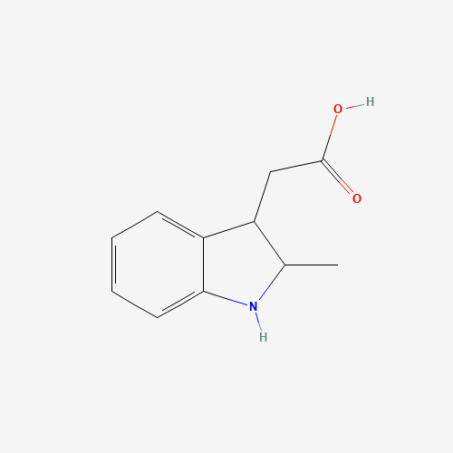 2-(2-methyl-2,3-dihydro-1H-indol-3-yl)acetic acid (CAS: 28478-51-5) - Chemical Structure and Molecular Formula 