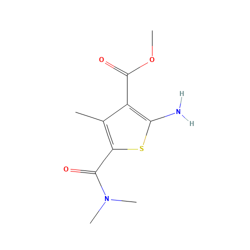 methyl 2-amino-5-(dimethylcarbamoyl)-4-methylthiophene-3-carboxylate (CAS: 350996-95-1) - Chemical Structure and Molecular Formula 
