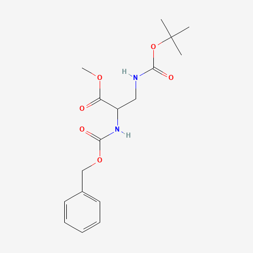 methyl 3-[(2-methylpropan-2-yl)oxycarbonylamino]-2-(phenylmethoxycarbonylamino)propanoate (CAS: 315498-37-4) - Chemical Structure and Molecular Formula 