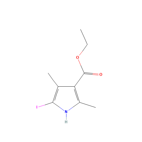 ethyl 5-iodo-2,4-dimethyl-1H-pyrrole-3-carboxylate (CAS: 5430-79-5) - Chemical Structure and Molecular Formula 