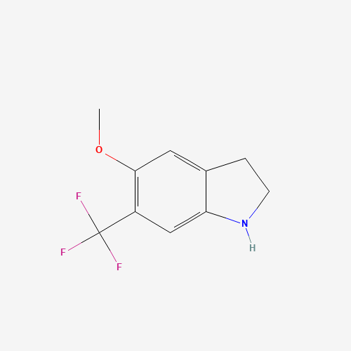 5-methoxy-6-(trifluoromethyl)-2,3-dihydro-1H-indole (CAS: 178896-79-2) - Chemical Structure and Molecular Formula 