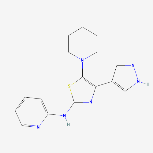 5-piperidin-1-yl-4-(1H-pyrazol-4-yl)-N-pyridin-2-yl-1,3-thiazol-2-amine (CAS: 1235312-52-3) - Related Chemical Product