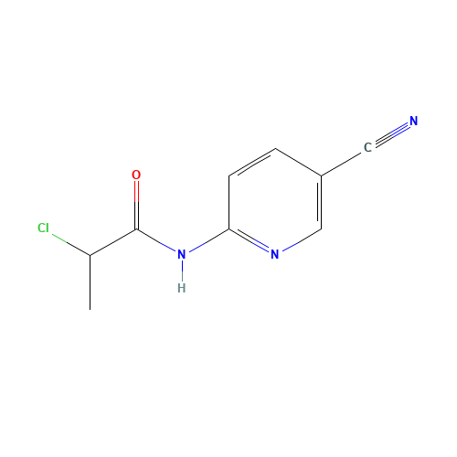 2-chloro-N-(5-cyanopyridin-2-yl)propanamide (CAS: 1116016-11-5) - Chemical Structure and Molecular Formula 